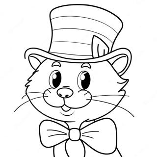 Whimsical Cat In The Hat Coloring Page 58344-46162