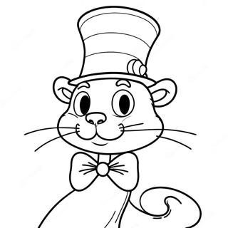 Whimsical Cat In The Hat Coloring Page 58344-46163