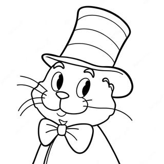 Whimsical Cat In The Hat Coloring Page 58344-46164