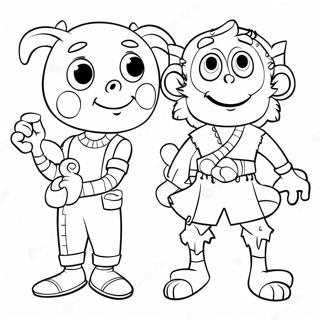 Fraction Coloring Page With Fun Characters 58373-46189