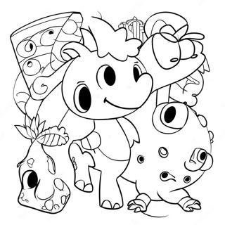 Fraction Coloring Page With Fun Characters 58373-46190