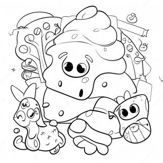 Fraction Coloring Page With Fun Characters 58373-46191