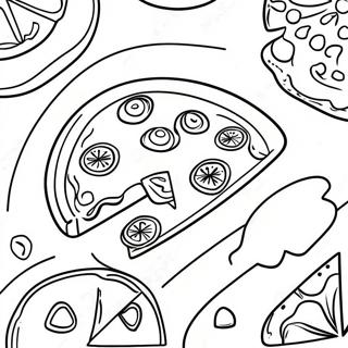 Bunte Bruch-Pizza-Scheibe Ausmalbild 58374-46184