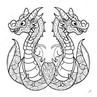 Two Headed Dragon Coloring Pages