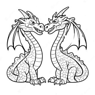 Two Headed Dragon Coloring Pages