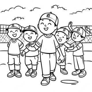 Sandlot Kids Playing Baseball Coloring Page 58493-46270