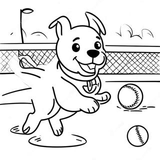 Sandlot Dog Chasing Ball Coloring Page 58494-46278