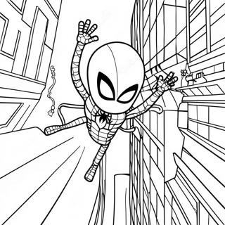 Lego Iron Spider Swinging Through City Coloring Page 58524-46303