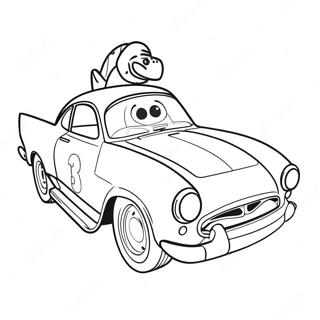 Dinoco Car Racing Coloring Page 58534-46306