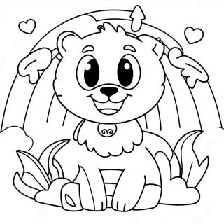 Cyan Rainbow Friends Coloring Page 5860-4666