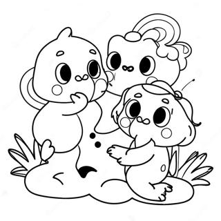 Cyan Rainbow Friends Coloring Page 5860-4667