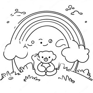 Happy Cyan Rainbow Friends Coloring Page 5861-4664