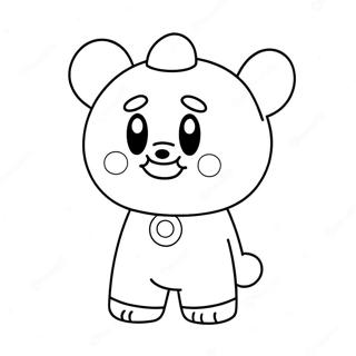 Tata The Cute Bt21 Character Coloring Page 58634-46399