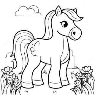 Cute Minecraft Horse With Flowers Coloring Page 58664-46429