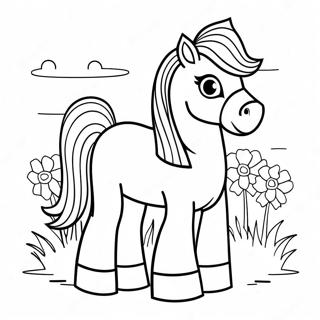 Cute Minecraft Horse With Flowers Coloring Page 58664-46430