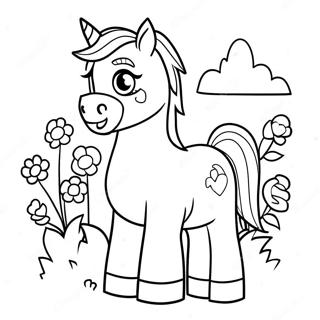 Cute Minecraft Horse With Flowers Coloring Page 58664-46431