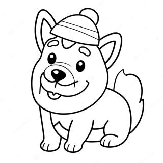 Christmas Corgi Coloring Pages