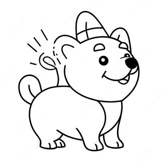 Festive Christmas Corgi With Lights Coloring Page 58674-46423