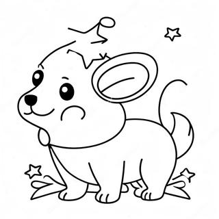 Festive Christmas Corgi With Lights Coloring Page 58674-46424