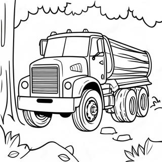 Big Logging Truck In Forest Coloring Page 58684-46437