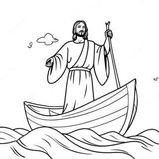 Jesus Calms The Storm Coloring Pages