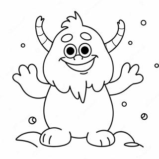 Cute Frozen Snow Monster With Snowflakes Coloring Page 58784-46513