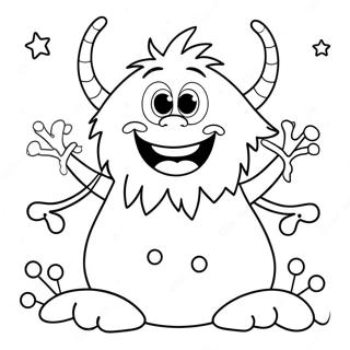 Cute Frozen Snow Monster With Snowflakes Coloring Page 58784-46515