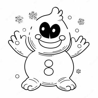 Cute Frozen Snow Monster With Snowflakes Coloring Page 58784-46516