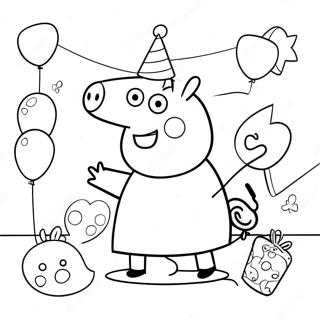 Peppa Pig Doğum Günü Kutlaması Boyama Sayfası 58803-46520