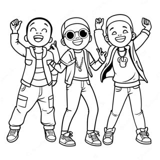 Kidz Bop Şarkıcıları Dans Eden Boyama Sayfası 58874-46590