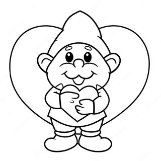 Valentine Gnome Coloring Pages