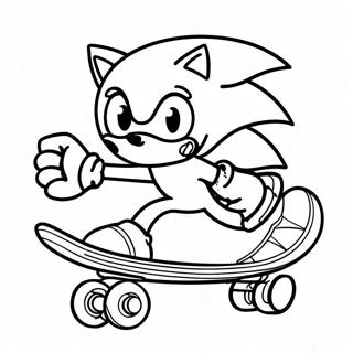 Sonic Skateboard Coloring Pages