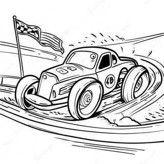 Exciting Dirt Track Racing Scene Coloring Page 59024-46689