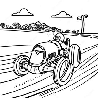 Exciting Dirt Track Racing Scene Coloring Page 59024-46691