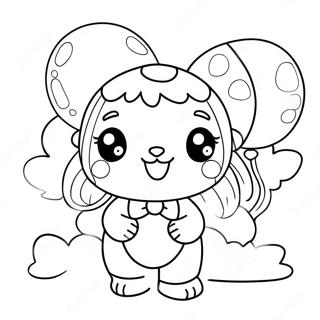 Cute Vanny With Colorful Balloons Coloring Page 59084-46753