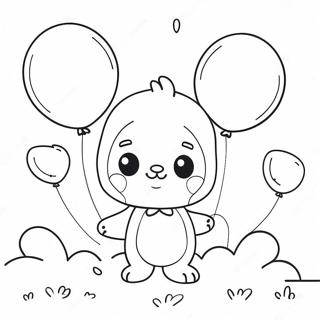 Cute Vanny With Colorful Balloons Coloring Page 59084-46756