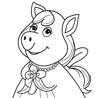 Elegant Miss Piggy With A Flower Coloring Page 59154-46809