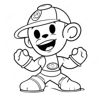 Go Team Mascot In Action Coloring Page 59214-46868