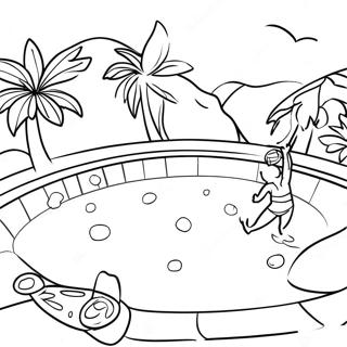 Swimming Pool Coloring Pages