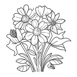 Colorful Wildflower Bouquet Coloring Page 59314-46930