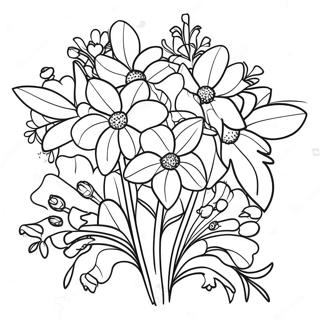 Colorful Wildflower Bouquet Coloring Page 59314-46931