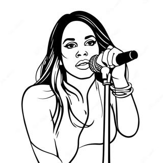 Aaliyah Performing On Stage Coloring Page 59384-46977