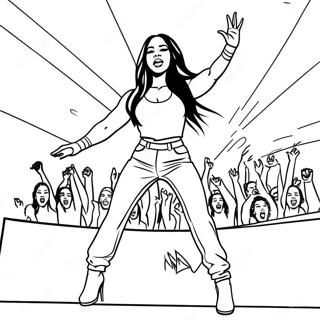 Aaliyah Performing On Stage Coloring Page 59384-46978