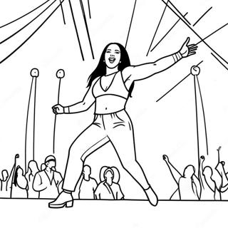 Aaliyah Performing On Stage Coloring Page 59384-46980