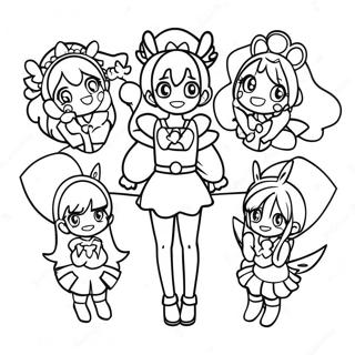 Glitter Force Team Coloring Page 5940-4711