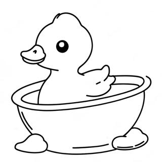 Cute Rubber Duck In Bathtub Coloring Page 59414-47042