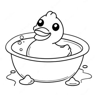 Cute Rubber Duck In Bathtub Coloring Page 59414-47043