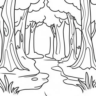 Peaceful Forest Landscape Grayscale Coloring Page 59464-47049