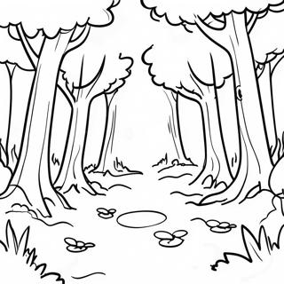 Peaceful Forest Landscape Grayscale Coloring Page 59464-47052