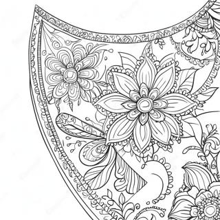 Floral Bandana Design Coloring Page 59504-47086